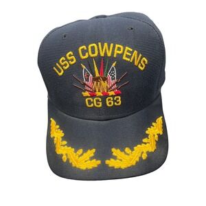 New Era USS Cowpens CG 63 Navy Blue Snapback Hat Scrambled Eggs Made in USA